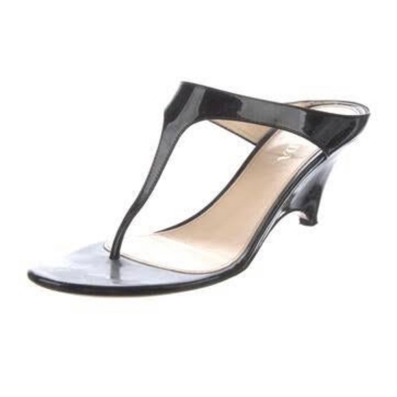 Prada T Strap Patent Leather Sandals - Picture 8 of 15